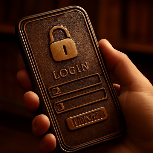 B777 secure login page on handheld phone